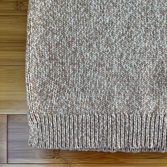 Madewell Wool Blend Turtleneck Cutaway Sweater-Vest Tan Cream - Medium - Picture 5 of 13